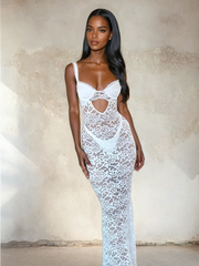 Weißes Spitzenkleid 