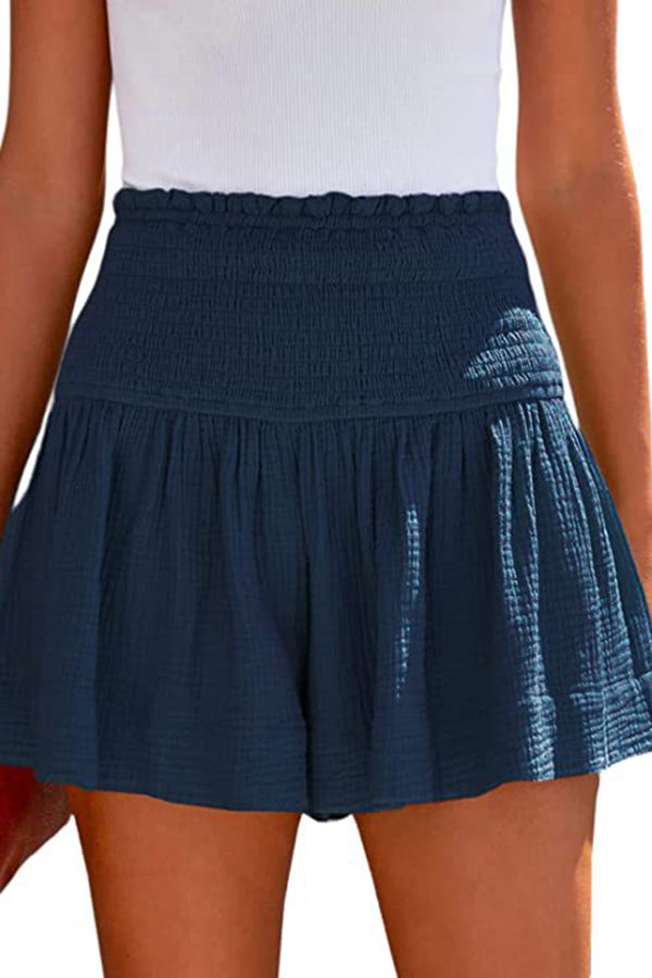 Too Hot Linen Blend Smocked Waist Shorts