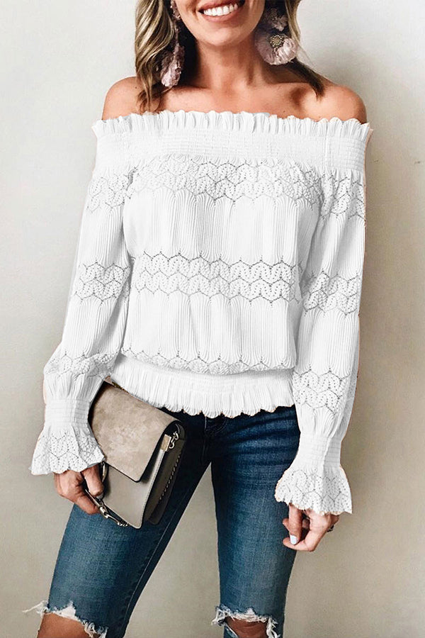 Lifetime of Style Crochet Lace Off Shoulder Blouse