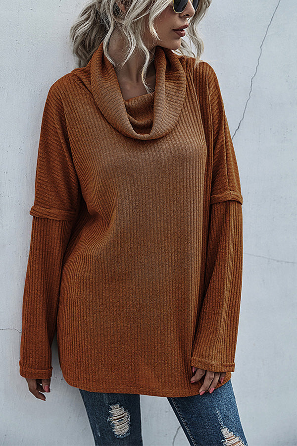 Pile Collar Long-sleeved Knit Bottoming Shirt