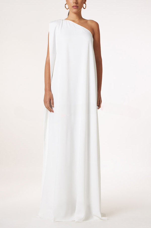 Timeless Charm One Shoulder A-line Elegant Maxi Dress