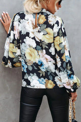 Find Your Peace Floral Gathered Sleeves Blouse