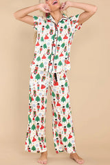 Dancing Holiday Nutcracker Print Elastic Waist Pocketed Pajama Set