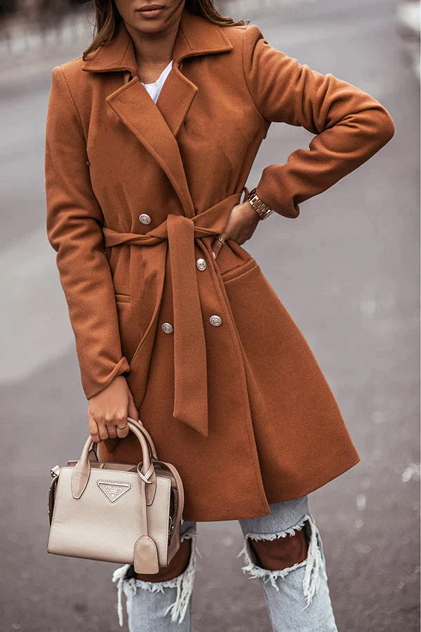 Destination Trip Double Breasted Belted Coat