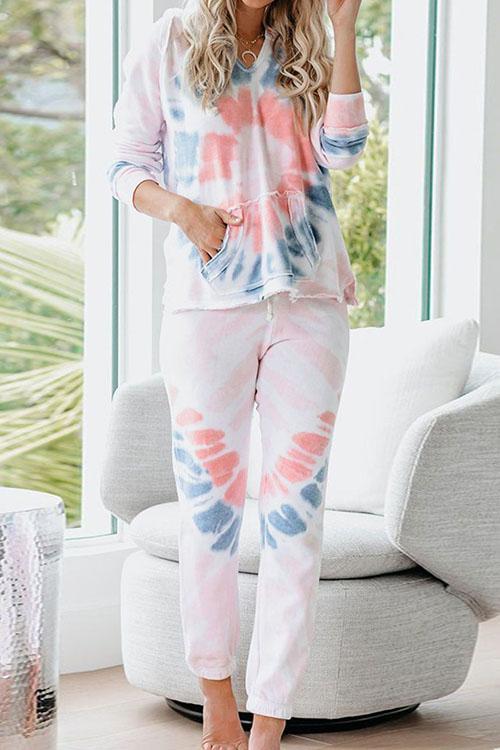 Tie Dye Flower Casual Hoodie