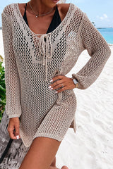 Moving To Malibu Lace Up Knit Cover-ups