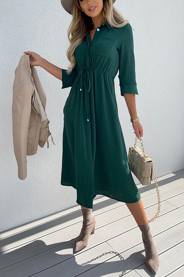 Chance At Happiness Button Up Midi Dress