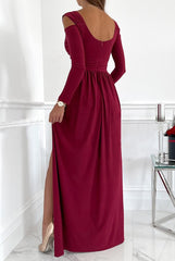 Rose Garden Split Sleeve Elegant Maxi Dress