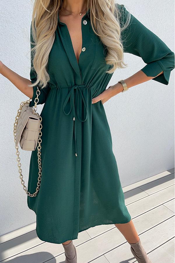 Chance At Happiness Button Up Midi Dress