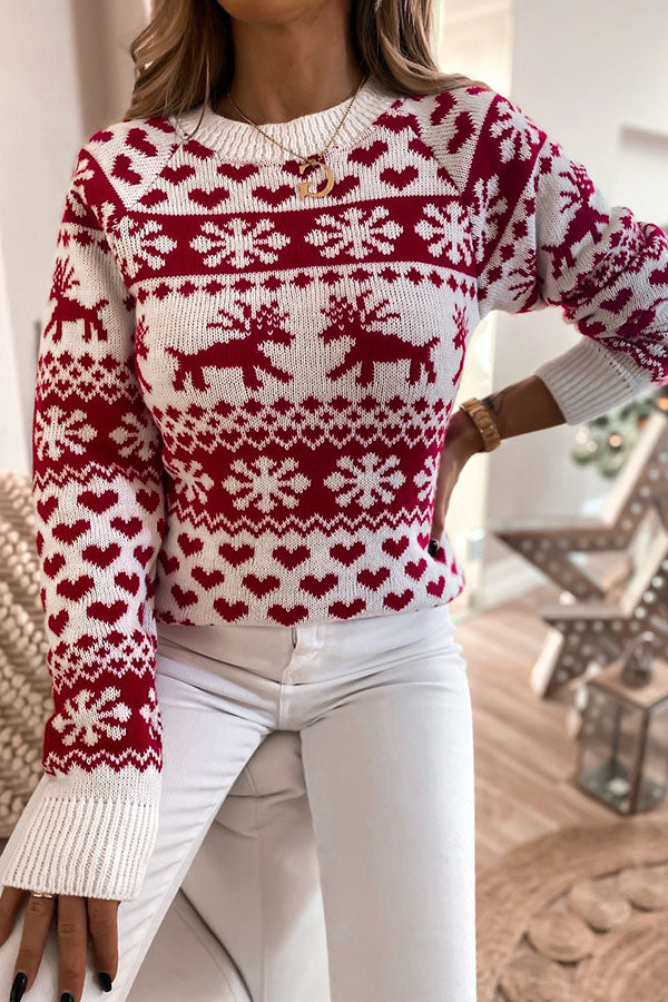 Women's Reindeer Relaxed Christmas Jumper Sweater