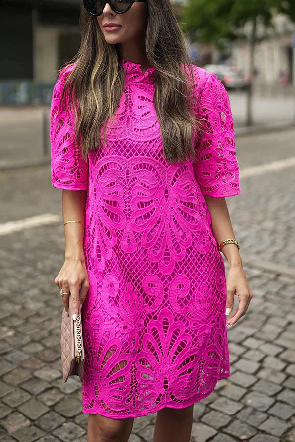 Reason To Smile Crochet Lace Mini Dress