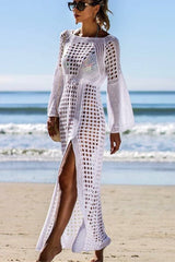 Beachside Retreat Crochet Cover-Up Dress