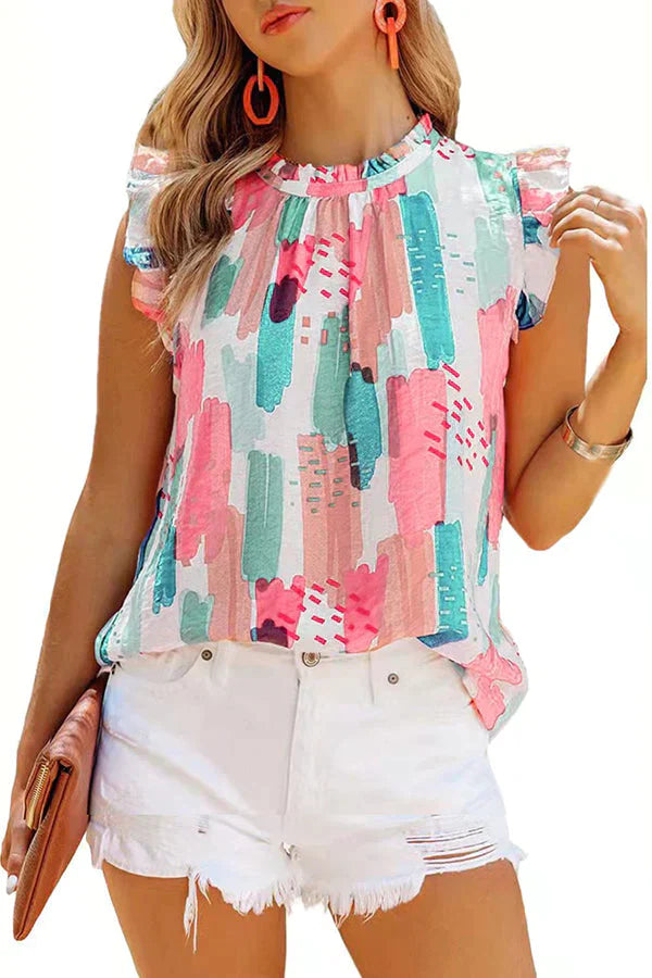 Honeybee Watercolor Print Shift Blouse