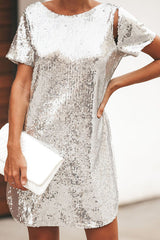 The Gianna Sequin Cut Out Shift Dress