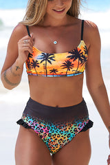 Jasmine Palm Tree Leopard Print Bikini Swimsuit