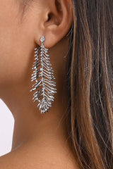 Cutout Feather Leaf Earrings