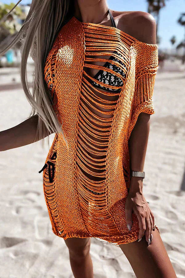 Bikini Season Cutout Knit Cover Up