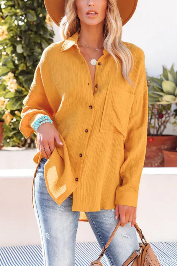 Charley Linen Blend Long Sleeve Blouse