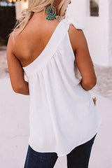 Fashion Flowy One-shoulder Bowknot Shirt