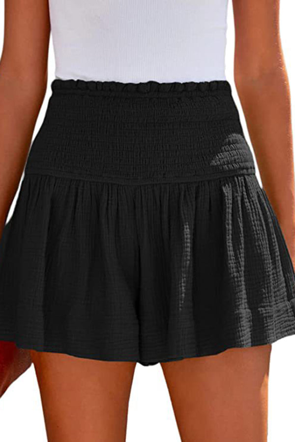 Too Hot Linen Blend Smocked Waist Shorts