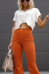 Autumn Mood Corduroy Pocketed Flare Pants