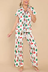 Dancing Holiday Nutcracker Print Elastic Waist Pocketed Pajama Set