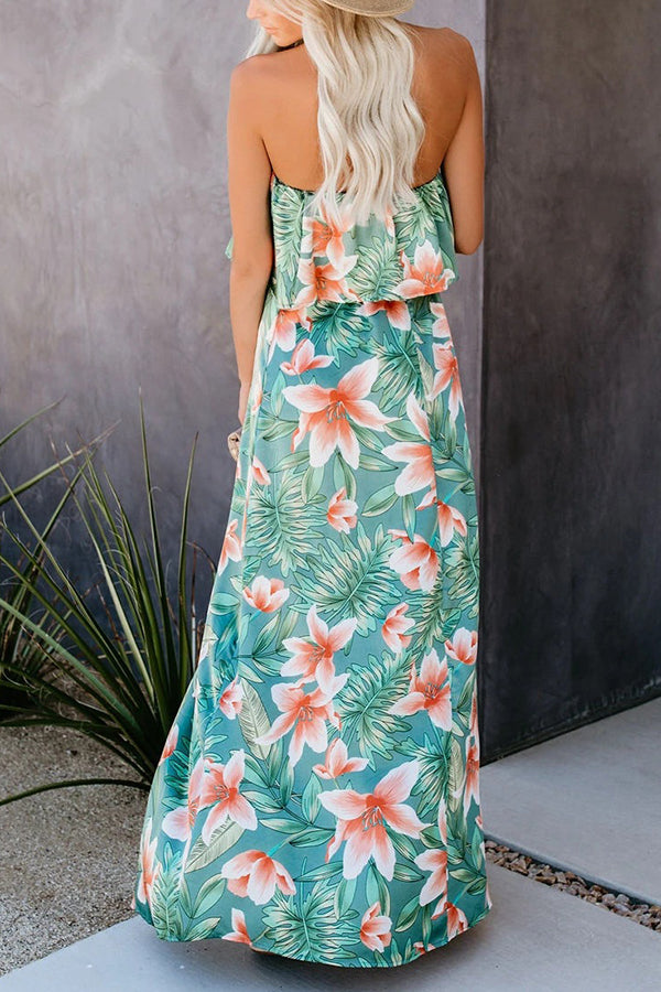 Fragrant Floral Off The Shoulder Maxi Dress