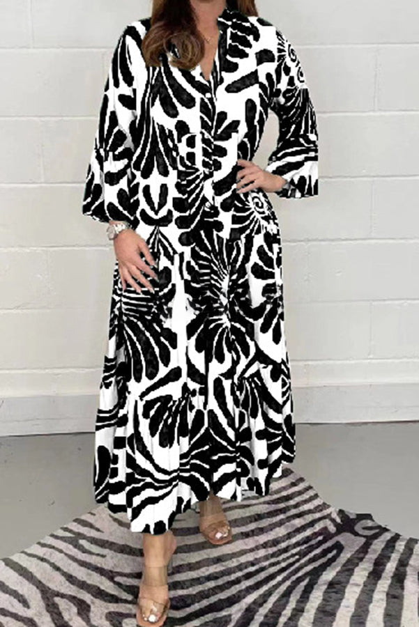 Budding Beauty Printed Swing Loose Maxi Dress