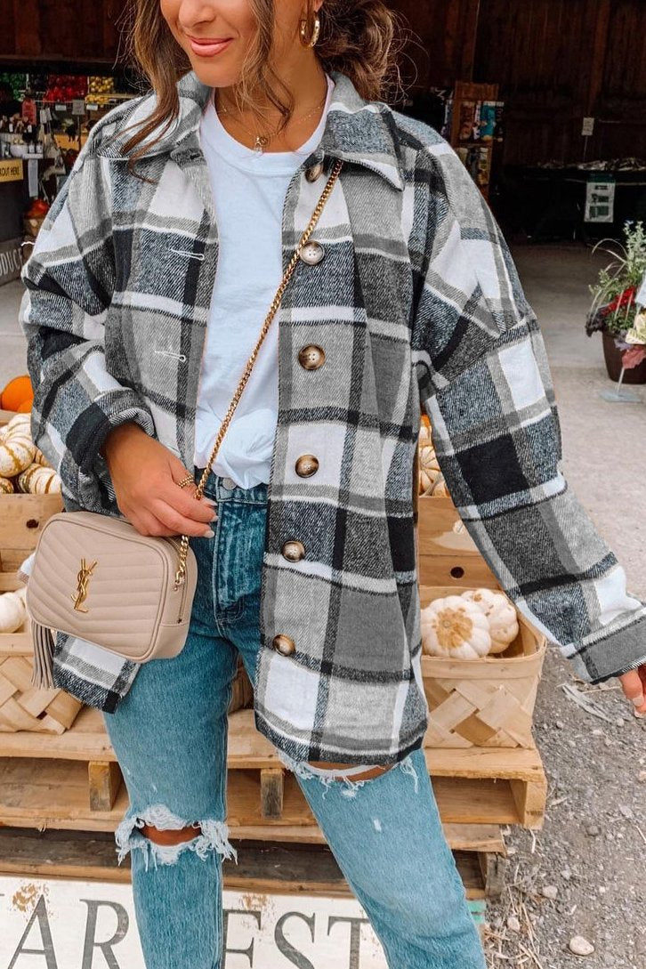 Women's Plaid Jacket Coat