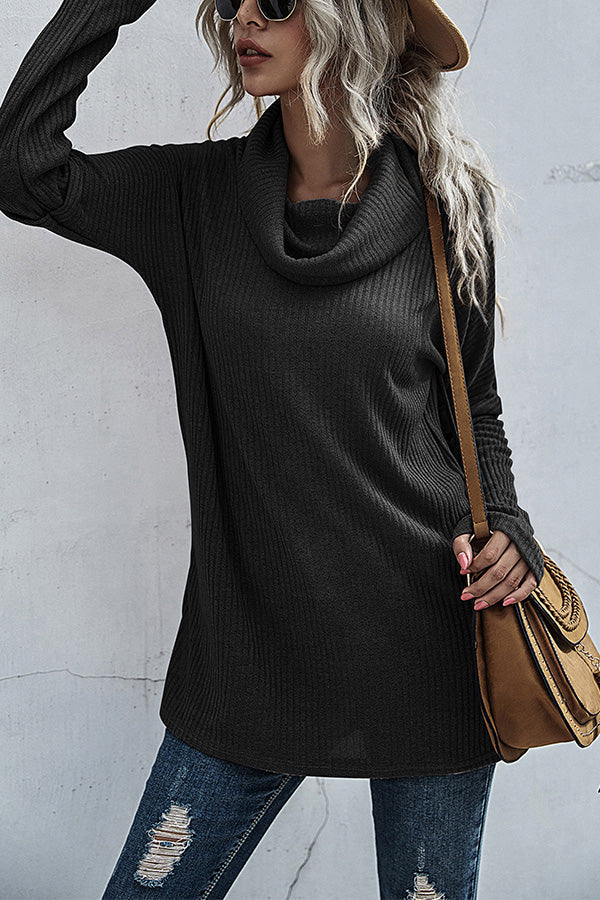 Pile Collar Long-sleeved Knit Bottoming Shirt