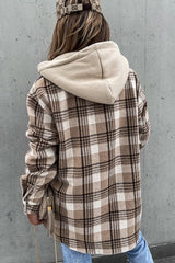 Women's Hooded Plaid Jacket Coat