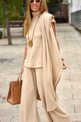 Maple Morning Knit Cardigan Three-Piece Suit