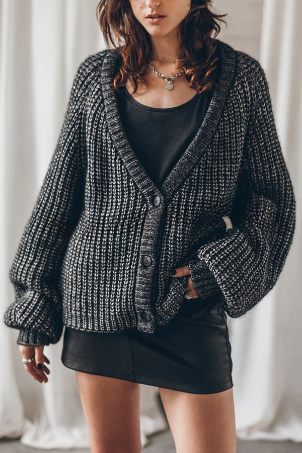 Falling for You Knit Button Up Relaxed Cardigan