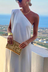 Timeless Charm One Shoulder A-line Elegant Maxi Dress