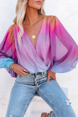 Taffy Gradient Tie Dye Drape Blouse