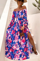 Our Love Connection Tropical Off Shoulder Maxi Dress