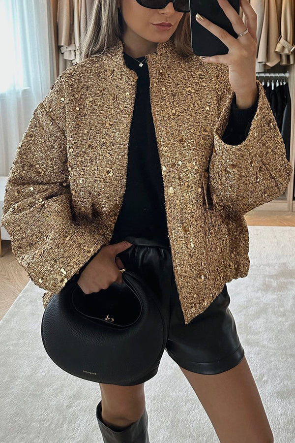 Golden Times Sequin Pocket Relaxed Jacket