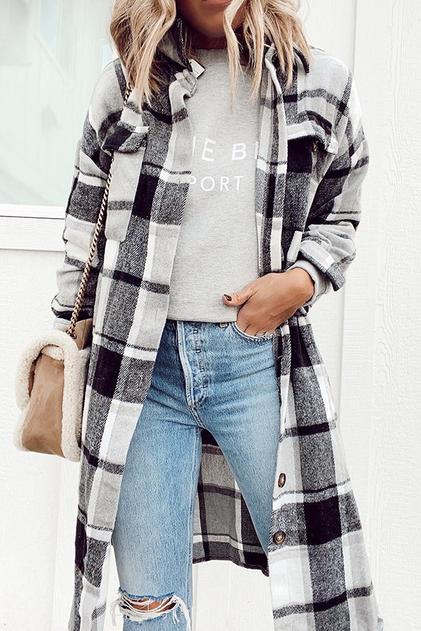 Women's Plaid Trench Coat