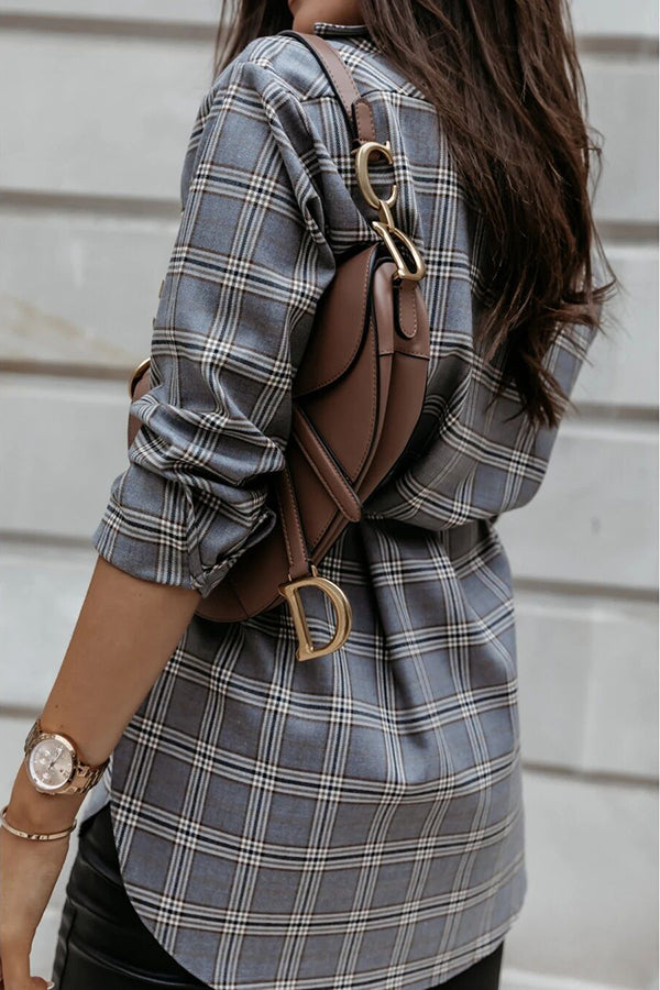 Grab My Hand Plaid Button Up Belt Shirt