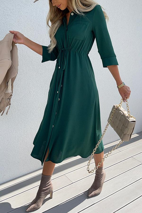 Chance At Happiness Button Up Midi Dress