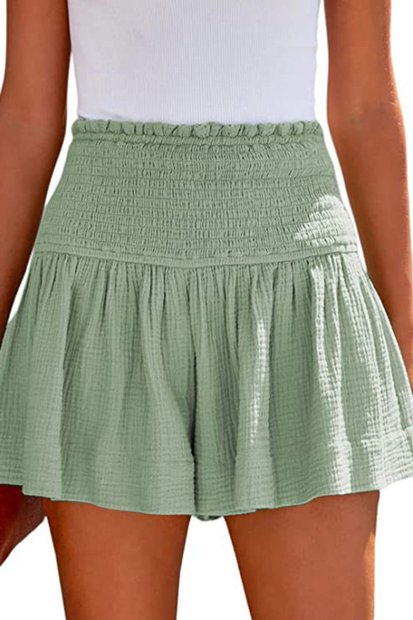 Too Hot Linen Blend Smocked Waist Shorts