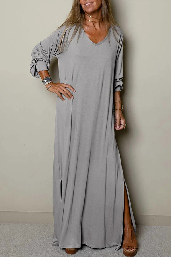 Women Casual V-neck Maxi Dress