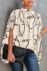 Beyond Imagination Printed Cape Sleeve Blouse