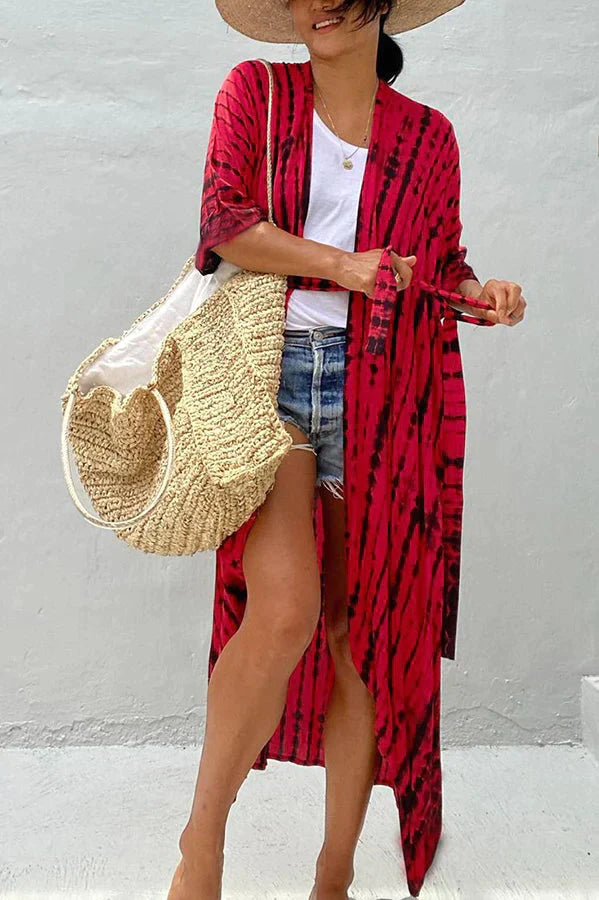 Odette Tiedye Boho Kimono Beach Cover-up