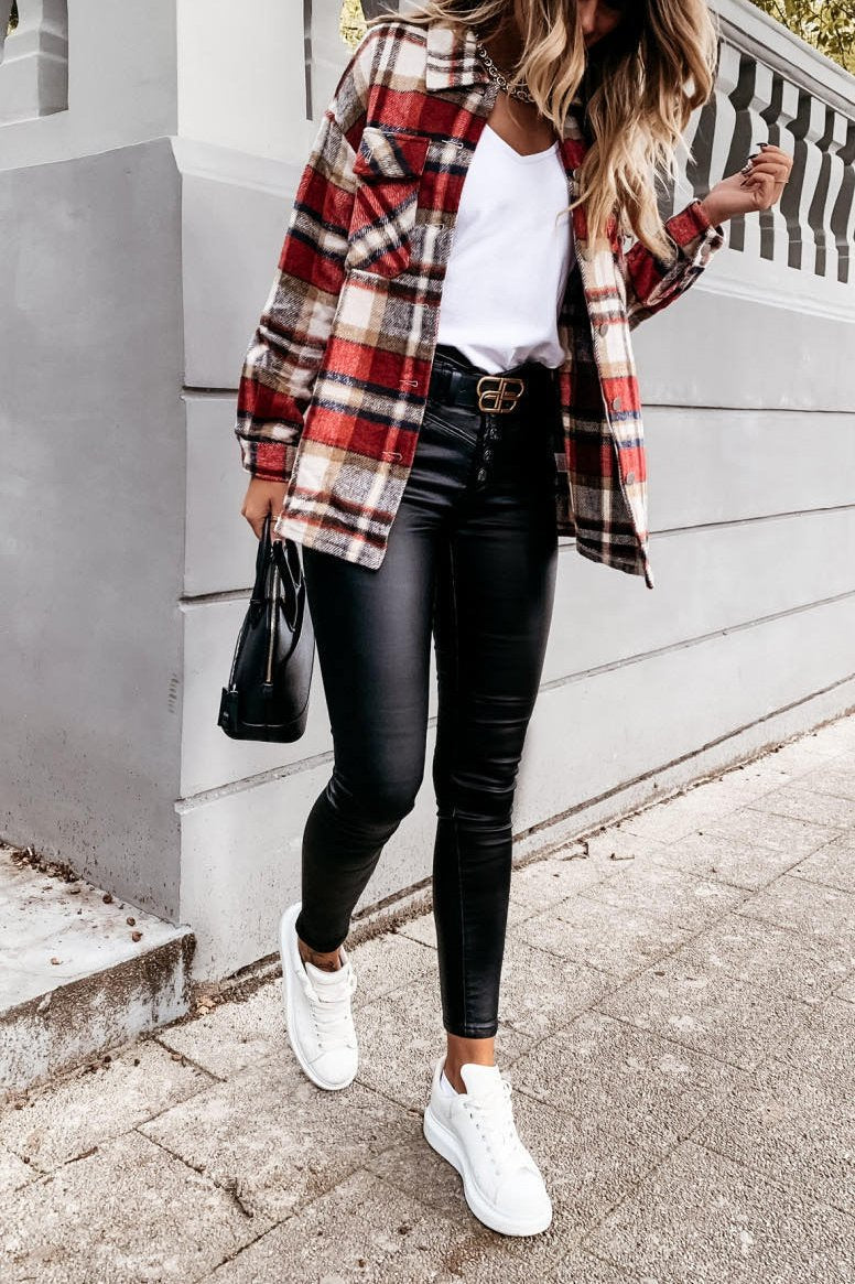 Women's Plaid Jacket Coat