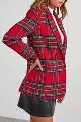 Eve Pocket Checked Long Sleeved Blazer