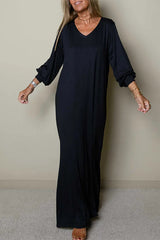 Women Casual V-neck Maxi Dress