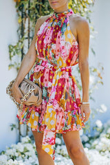 Chase The Sun Floral Print Belted Button Down Dress