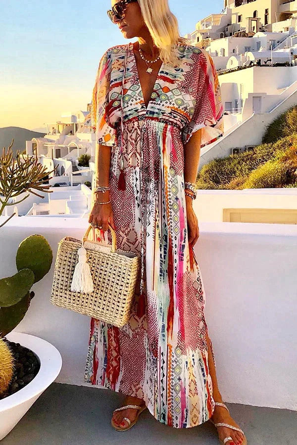 Round Trip Ticket Printed Vacation Maxi Dress