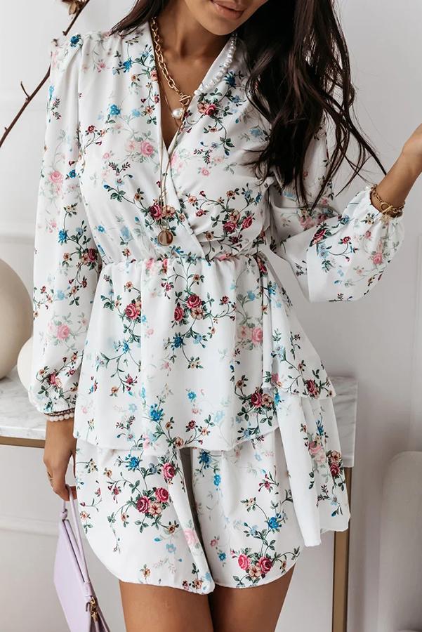 Cherished Time Floral Tiered Mini Dress